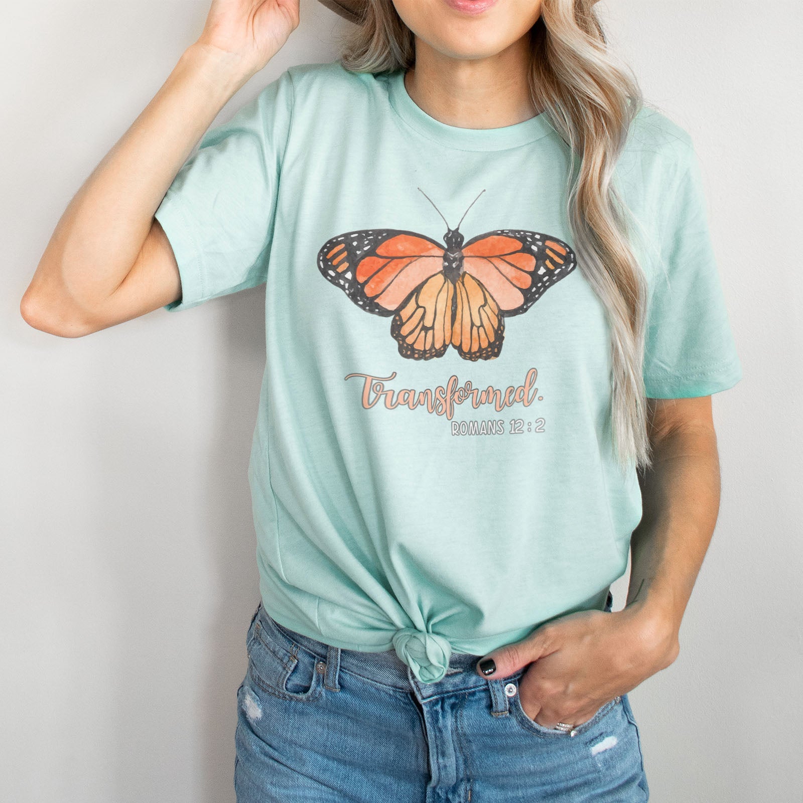 Transformed Romans 12:2 Tee Shirts For Women - Christian Shirts for Women - Religious Tee Shirts