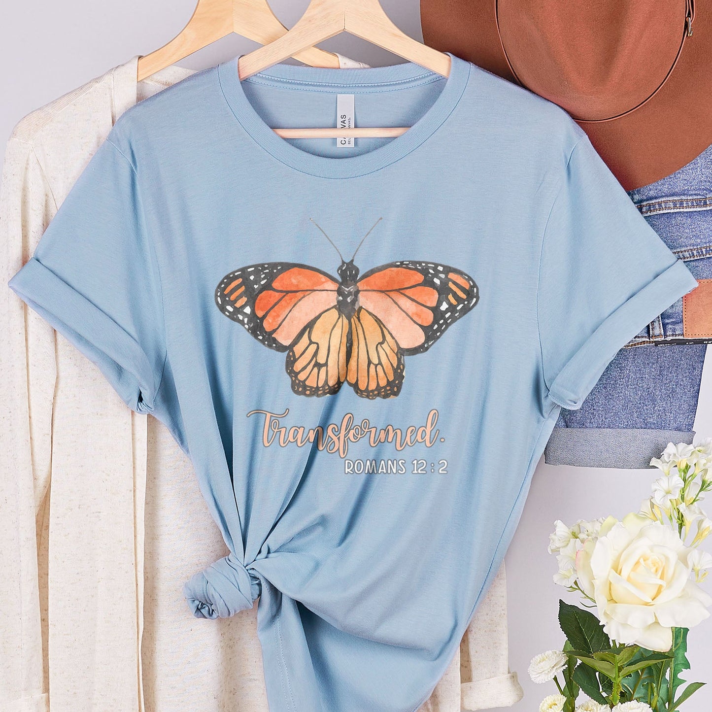 Transformed Romans 12:2 Tee Shirts For Women - Christian Shirts for Women - Religious Tee Shirts