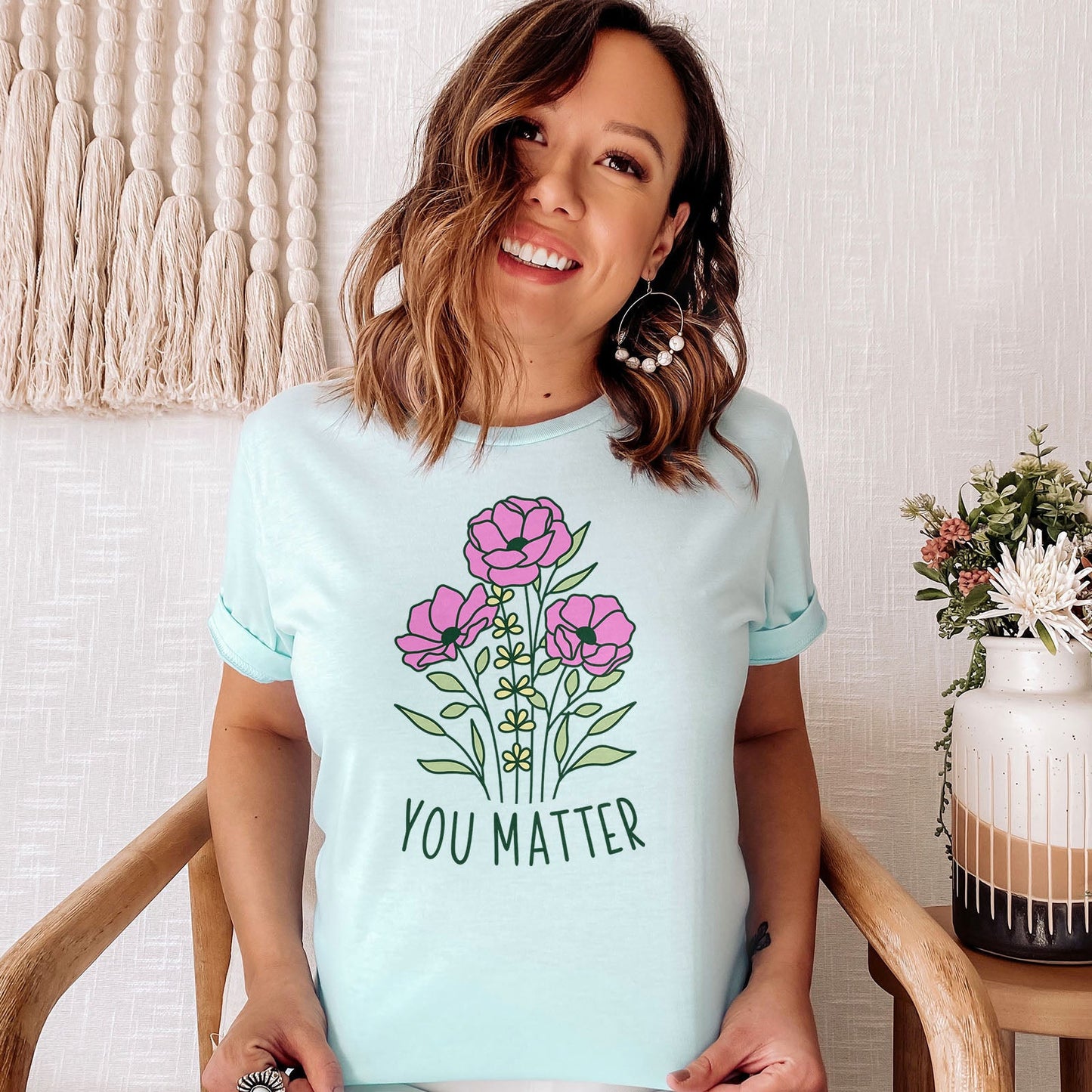 You Matter Wildflower Tee Shirts For Women - Christian Shirts for Women - Religious Tee Shirts