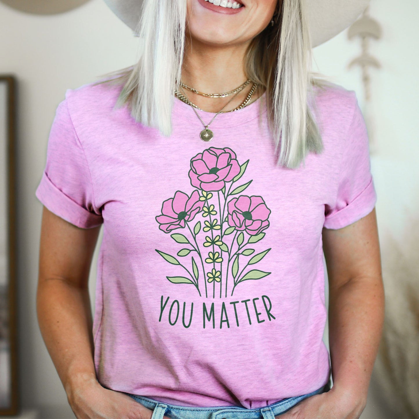You Matter Wildflower Tee Shirts For Women - Christian Shirts for Women - Religious Tee Shirts
