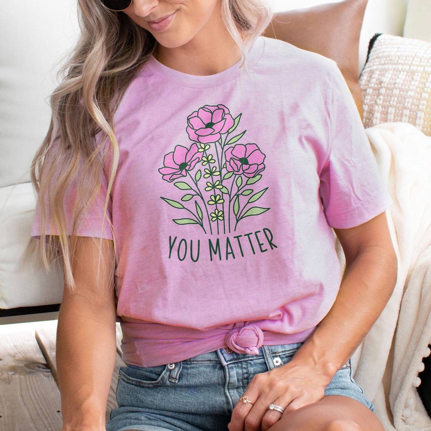 You Matter Wildflower Tee Shirts For Women - Christian Shirts for Women - Religious Tee Shirts