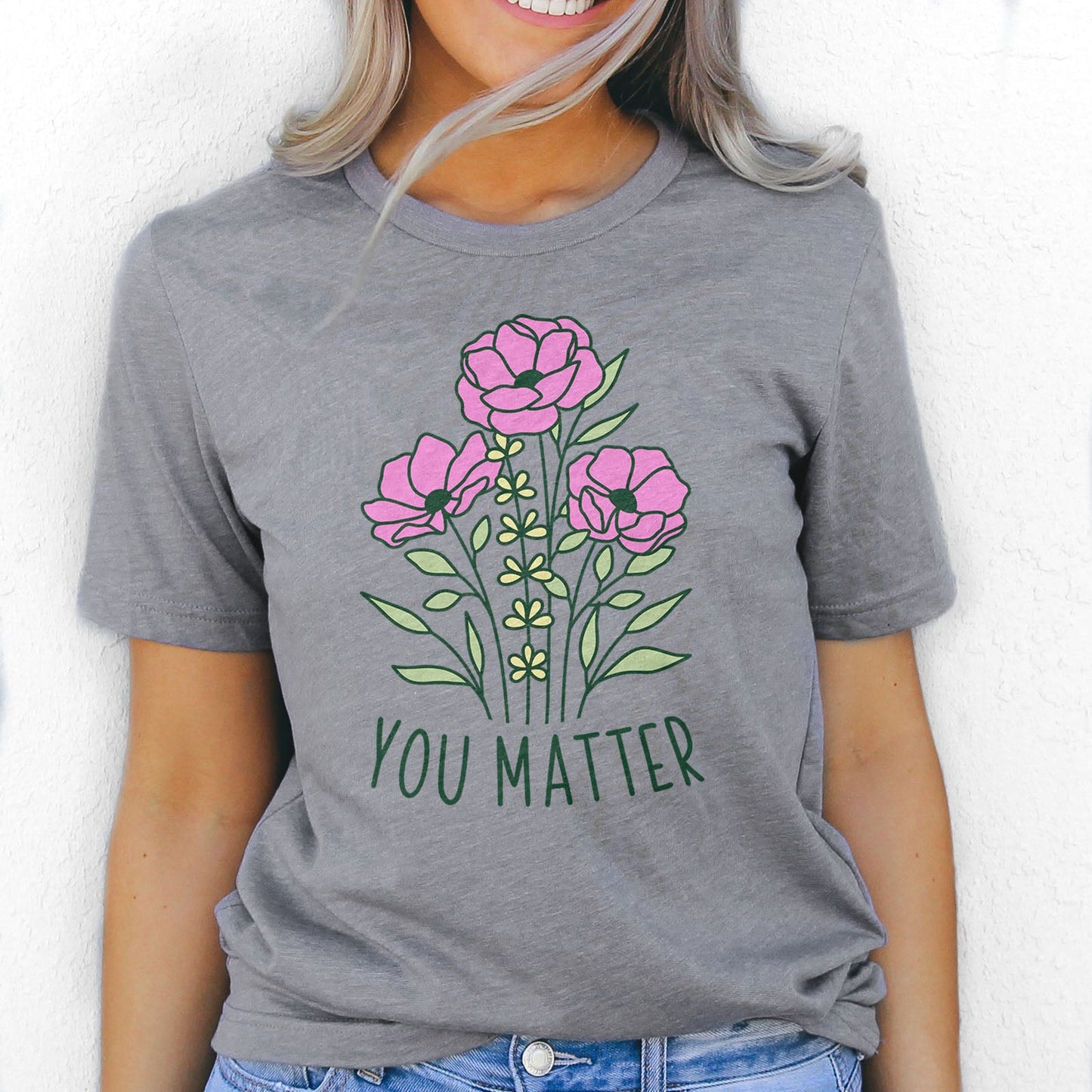 You Matter Wildflower Tee Shirts For Women - Christian Shirts for Women - Religious Tee Shirts