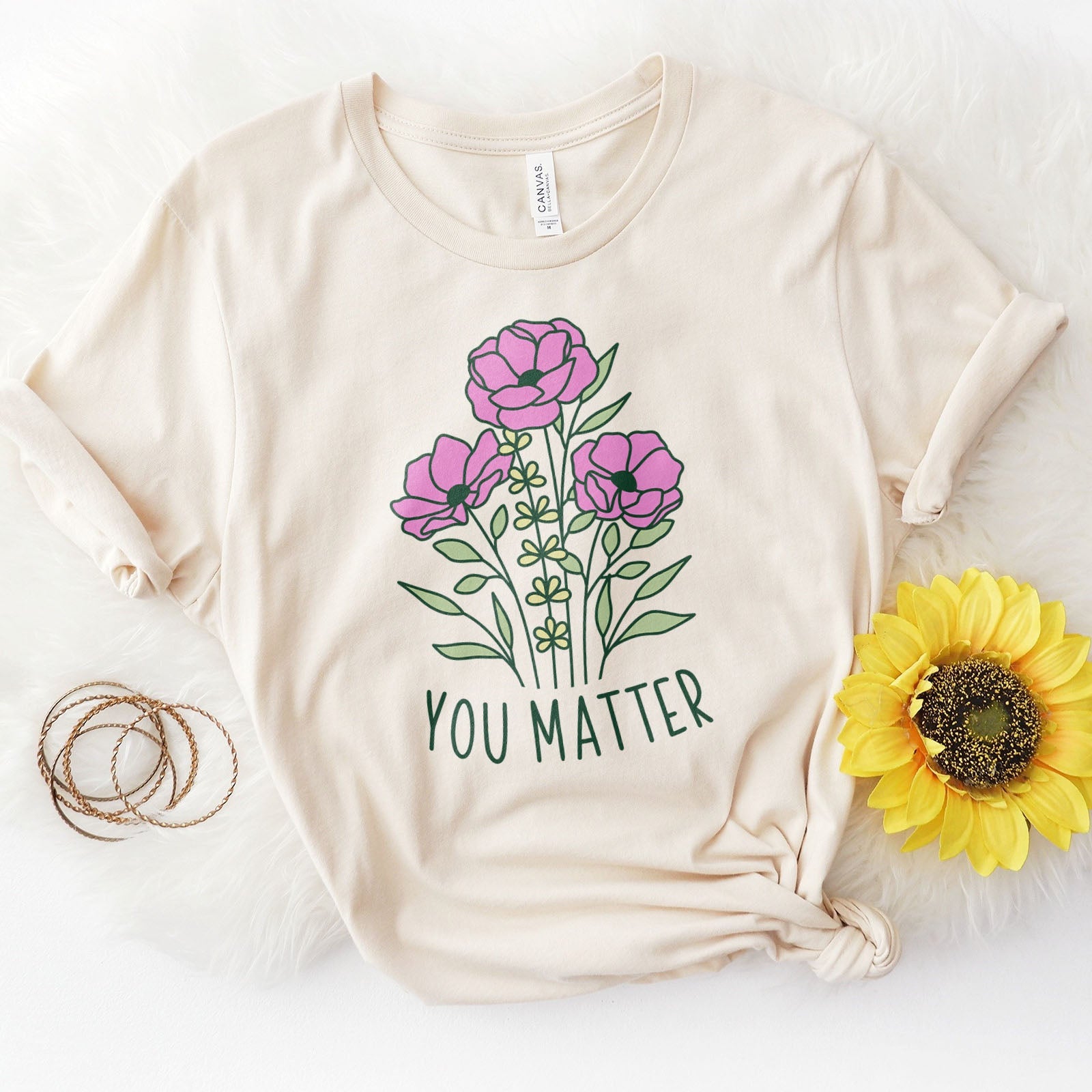 You Matter Wildflower Tee Shirts For Women - Christian Shirts for Women - Religious Tee Shirts