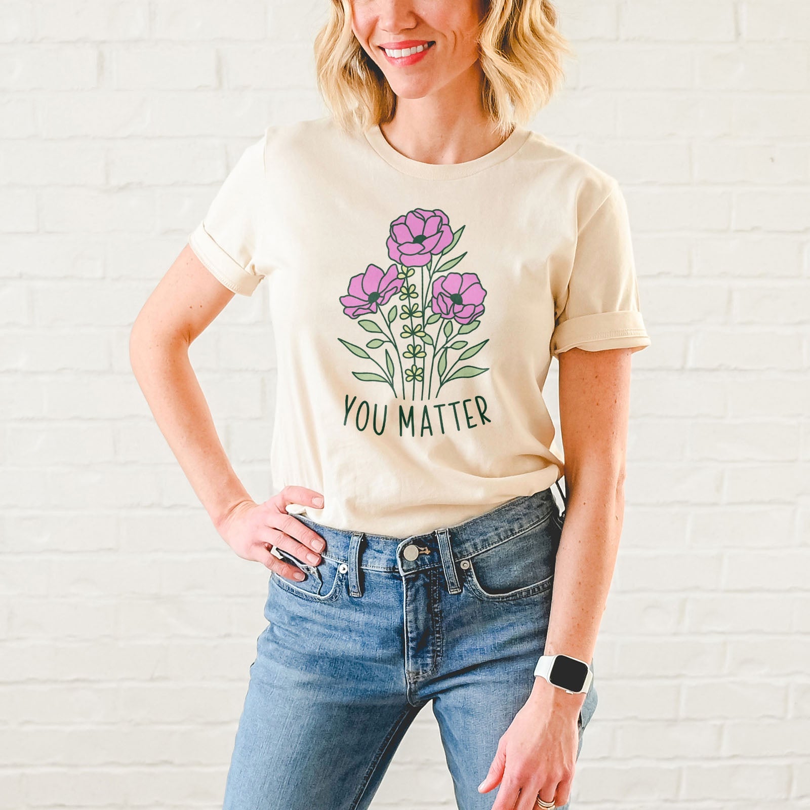 You Matter Wildflower Tee Shirts For Women - Christian Shirts for Women - Religious Tee Shirts
