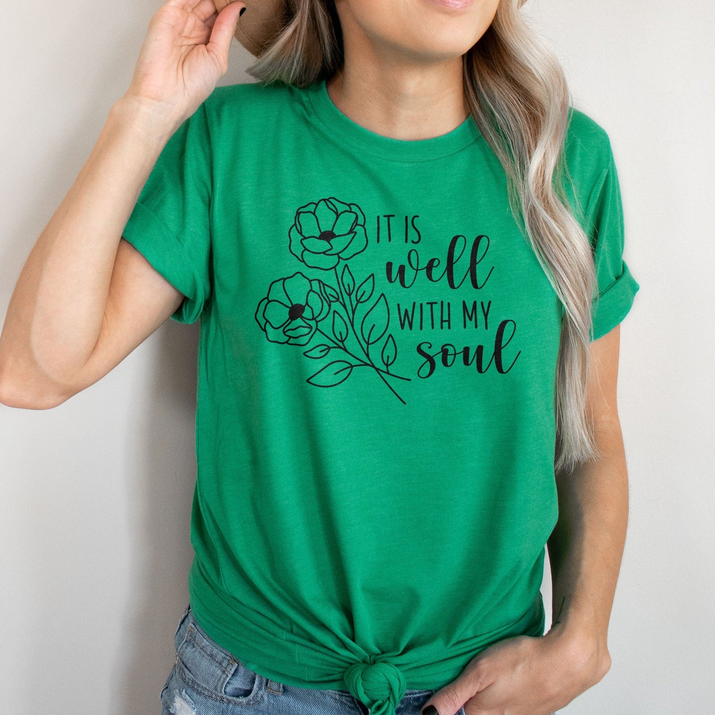 It Is Well With My Soul Flowers Tee Shirts For Women - Christian Shirts for Women - Religious Tee Shirts