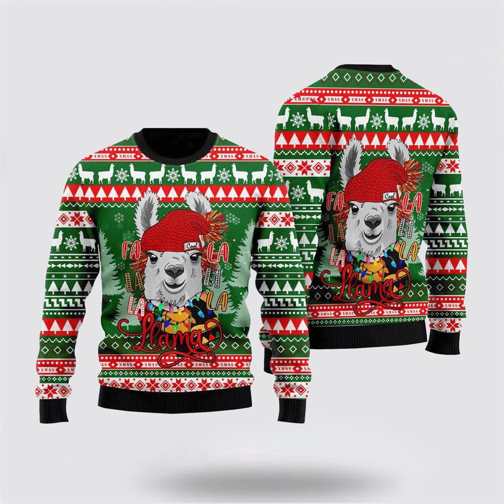 Fa La La La Llama Merry Ugly Christmas Sweater, Farm Sweater, Christmas Gift, Best Winter Outfit Christmas