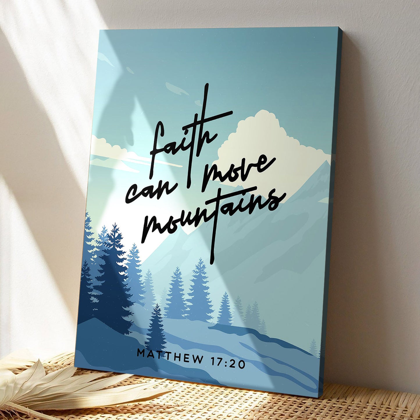 Faith Can More Mountains - Christian Canvas Prints - Faith Canvas - Bible Verse Canvas - Ciaocustom