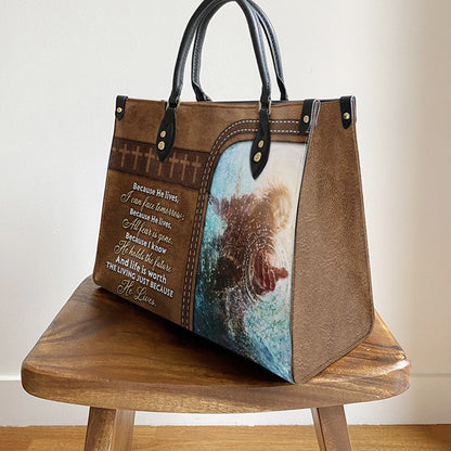 Faith Because He Live 1 Leather Bag - Women's Pu Leather Bag - Best Mother's Day Gifts