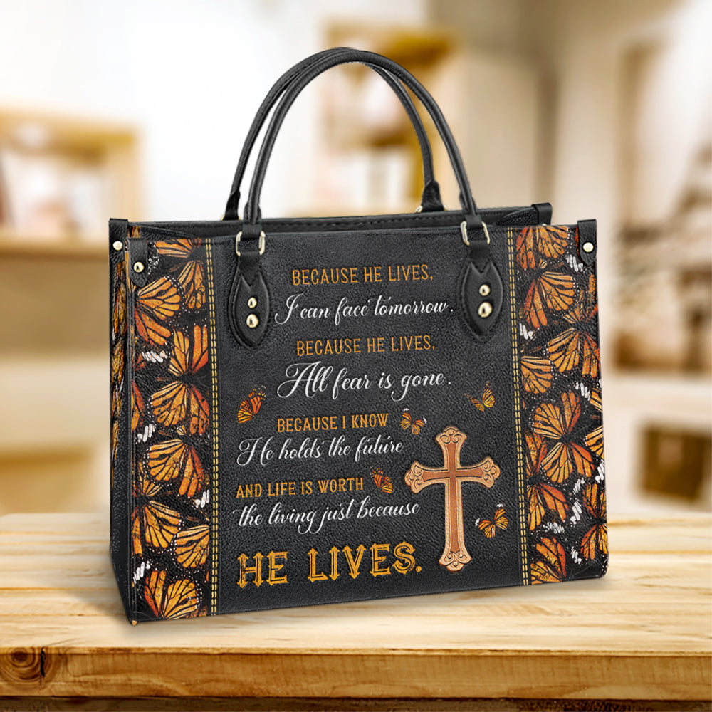 Faith Because He Live Leather Bag - Women's Pu Leather Bag - Best Mother's Day Gifts