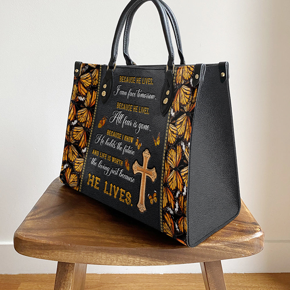 Faith Because He Live Leather Bag - Women's Pu Leather Bag - Best Mother's Day Gifts