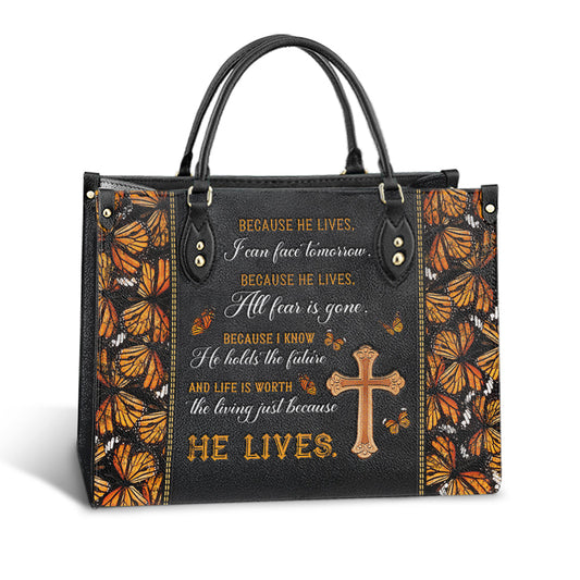 Faith Because He Live Leather Bag - Women's Pu Leather Bag - Best Mother's Day Gifts
