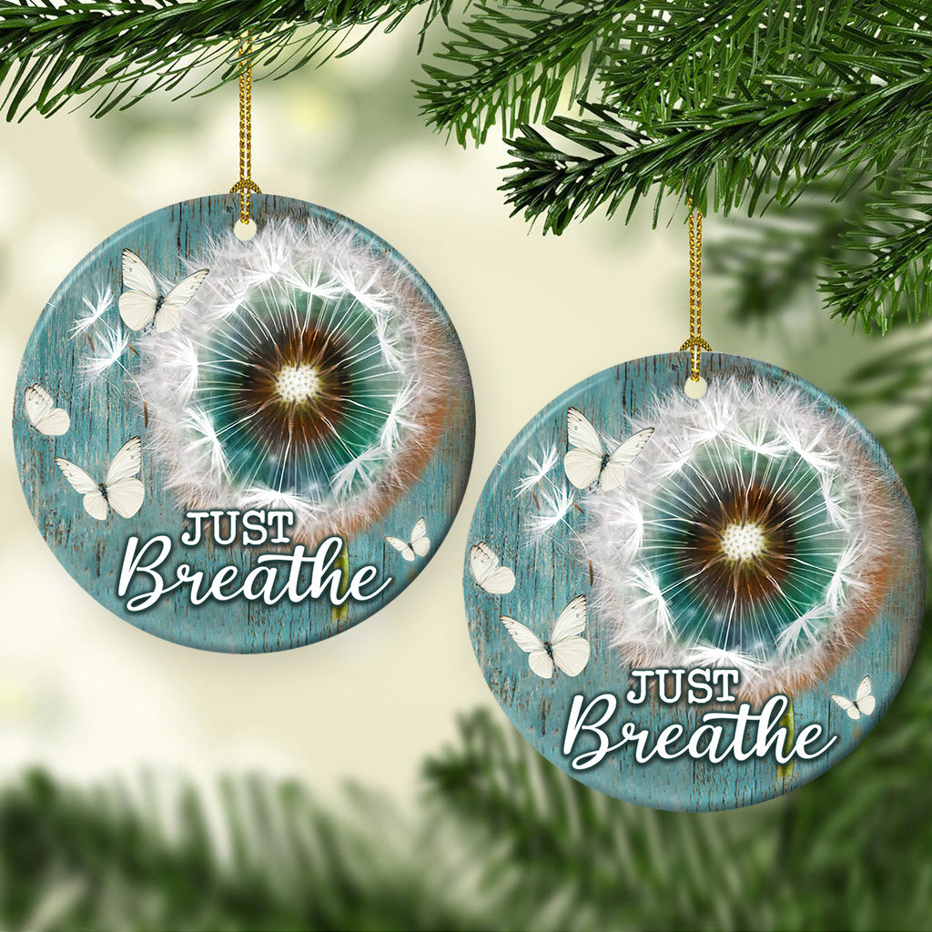 Faith Butterfly 10 Ceramic Circle Ornament - Decorative Ornament - Christmas Ornament