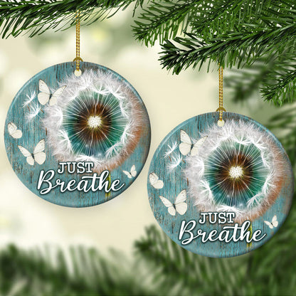 Faith Butterfly 10 Ceramic Circle Ornament - Decorative Ornament - Christmas Ornament