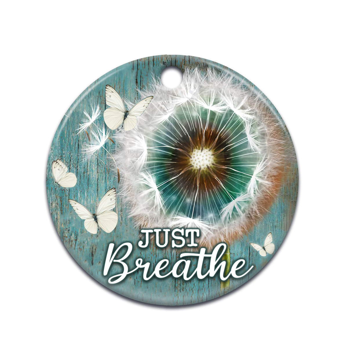 Faith Butterfly 10 Ceramic Circle Ornament - Decorative Ornament - Christmas Ornament