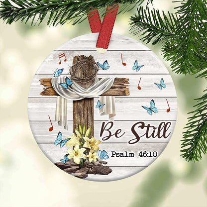 Faith Butterfly 12 Ceramic Circle Ornament - Decorative Ornament - Christmas Ornament