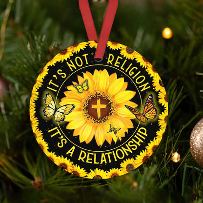 Faith Butterfly 2 Ceramic Circle Ornament - Decorative Ornament - Christmas Ornament