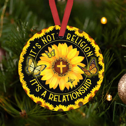 Faith Butterfly 2 Ceramic Circle Ornament - Decorative Ornament - Christmas Ornament