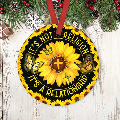 Faith Butterfly 2 Ceramic Circle Ornament - Decorative Ornament - Christmas Ornament