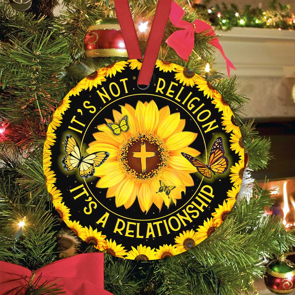 Faith Butterfly 2 Ceramic Circle Ornament - Decorative Ornament - Christmas Ornament