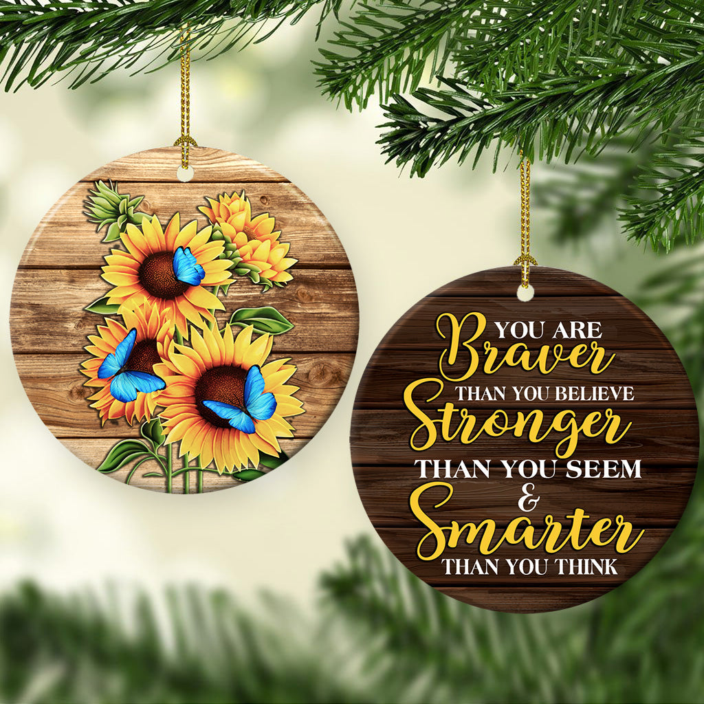 Faith Butterfly 6 Ceramic Circle Ornament - Decorative Ornament - Christmas Ornament