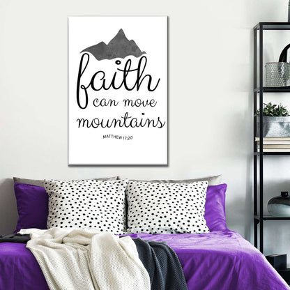 Faith Can Move Mountains Canvas Wall Art - Christian Wall Decor Art - Religious Wall Decor