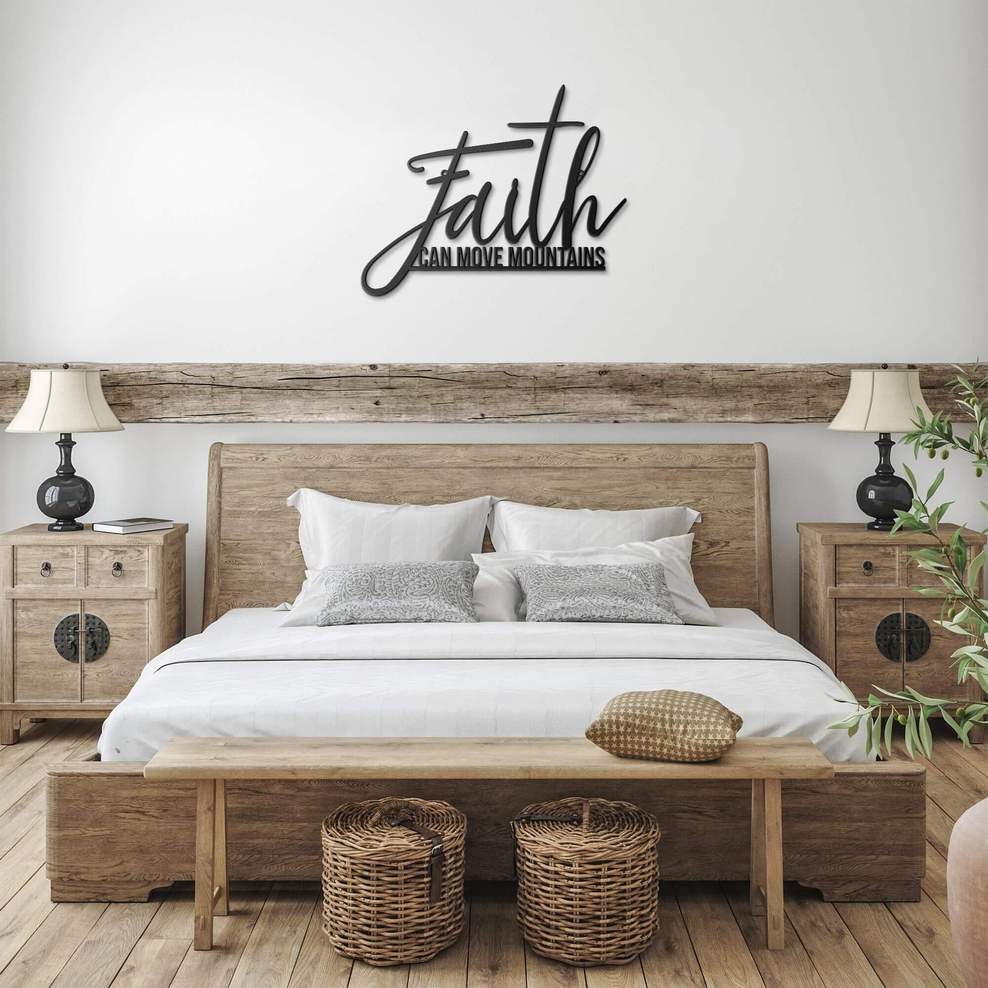 Faith Can Move Mountains Metal Sign - Christian Metal Wall Art - Religious Metal Wall Decor