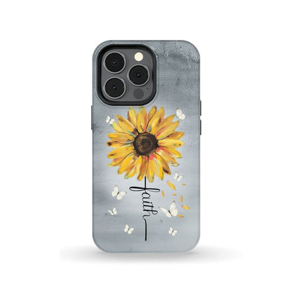Faith Cross Butterfly Sunflower Phone Case - Christian Phone Cases - Religious Phone Case