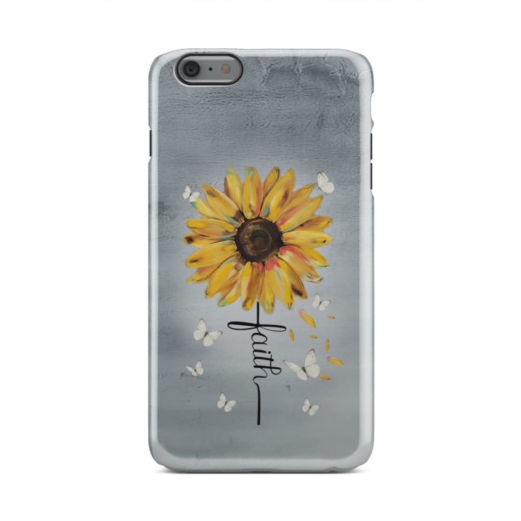 Faith Cross Butterfly Sunflower Phone Case - Christian Phone Cases - Religious Phone Case