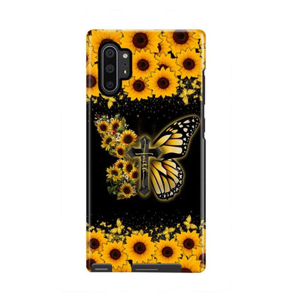 Faith Cross Butterfly Sunflower Phone Case - Scripture Phone Cases - Iphone Cases Christian