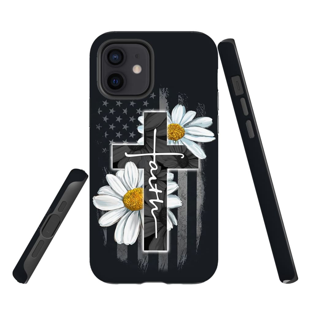 Faith Cross Daisy Phone Case - Scripture Phone Cases - Iphone Cases Christian