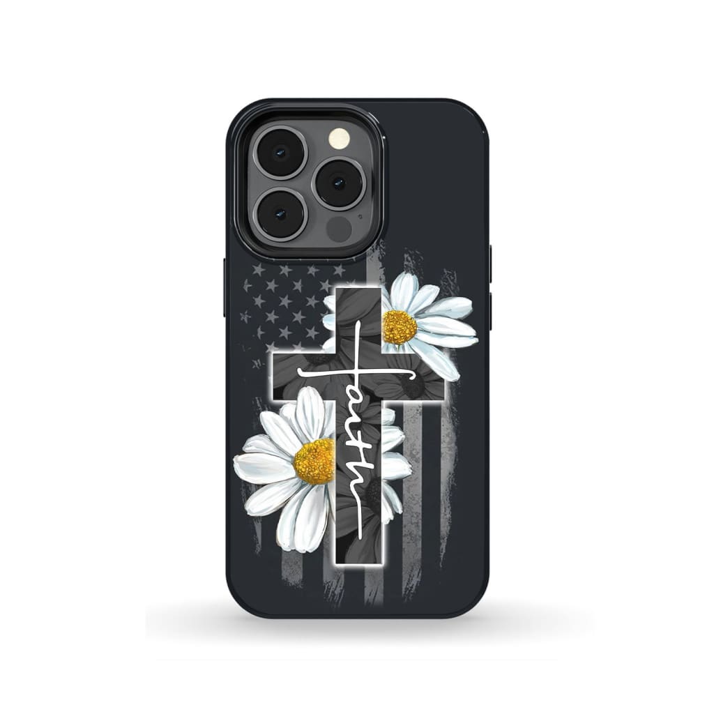 Faith Cross Daisy Phone Case - Scripture Phone Cases - Iphone Cases Christian