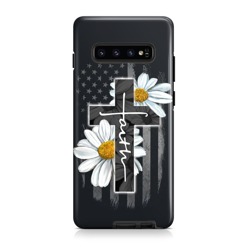 Faith Cross Daisy Phone Case - Scripture Phone Cases - Iphone Cases Christian