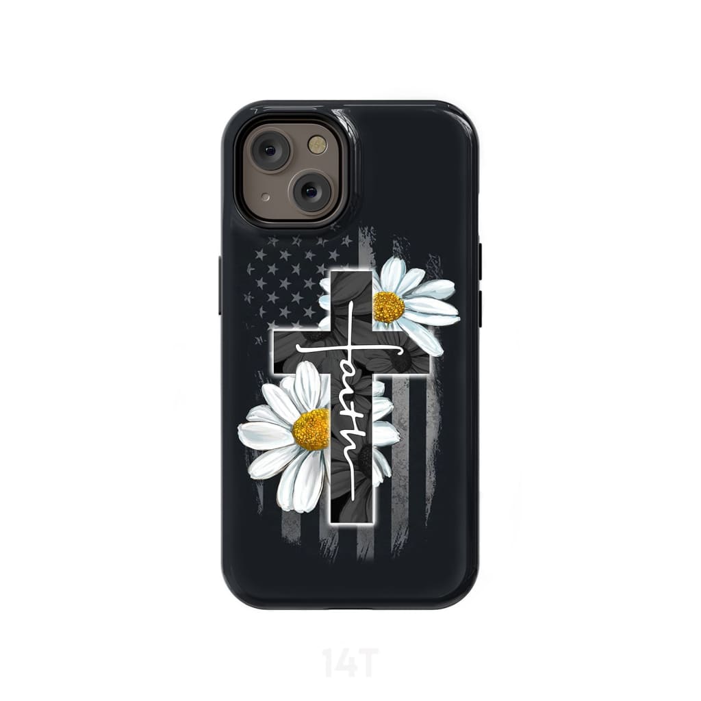 Faith Cross Daisy Phone Case - Scripture Phone Cases - Iphone Cases Christian