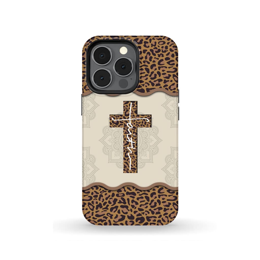 Faith Cross Leopard Christian Phone Case - Faith Phone Cases - Scripture Phone Cases - Iphone Cases Christian