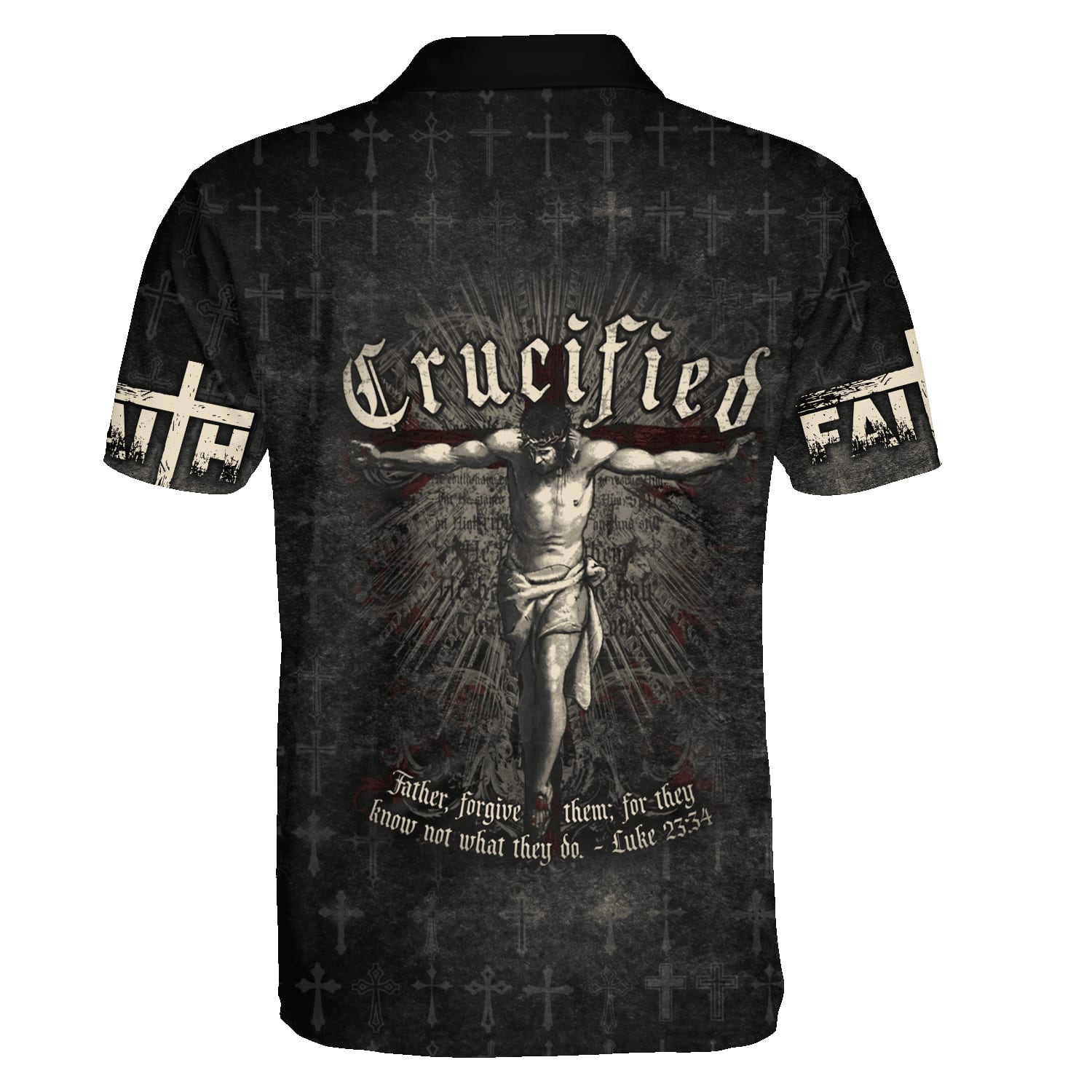 Faith Crucified Jesus Polo Shirt - Christian Shirts & Shorts