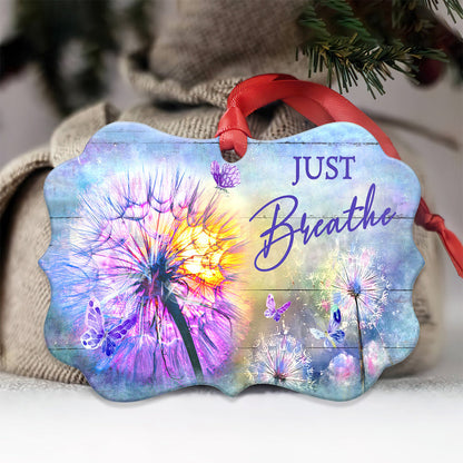 Faith Dandelion Butterfly Just Breath Metal Ornament - Christmas Ornament - Christmas Gift