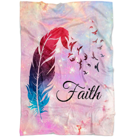 Faith Fleece Blanket - Christian Blanket - Bible Verse Blanket