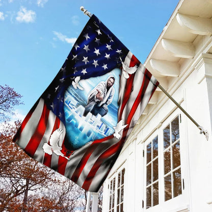 Faith God Jesus Hand Flag - Outdoor Christian House Flag - Christian Garden Flags