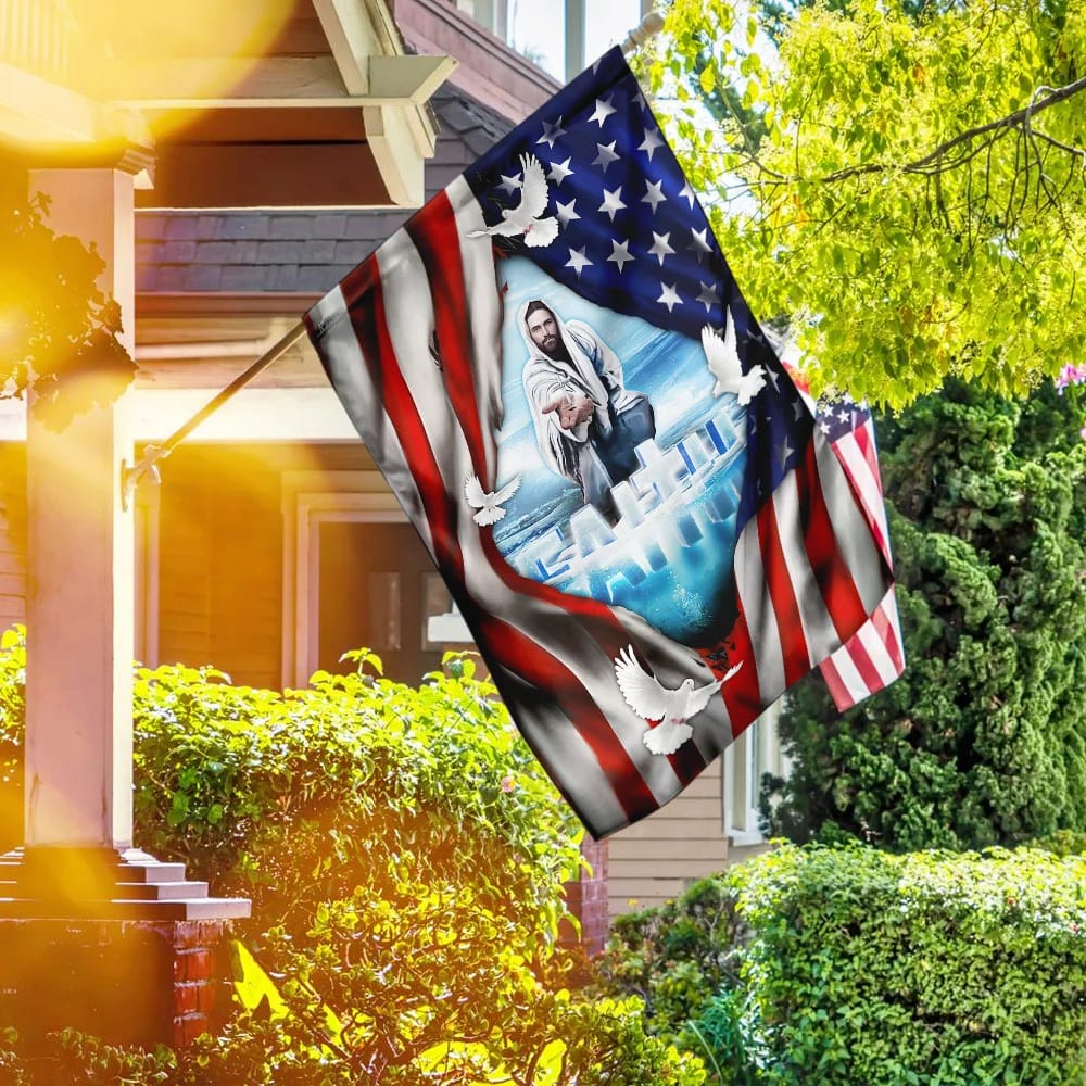 Faith God Jesus Hand Flag - Outdoor Christian House Flag - Christian Garden Flags