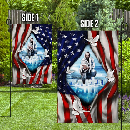 Faith God Jesus Hand Flag - Outdoor Christian House Flag - Christian Garden Flags