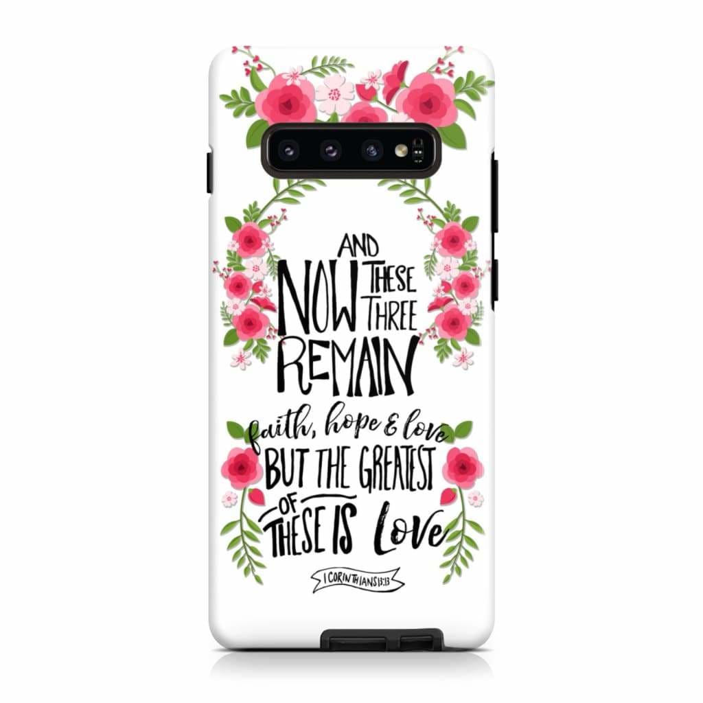 Faith Hope And Love 1 Corinthians 1313 Floral Bible Verse Phone Case - Scripture Phone Cases - Iphone Cases Christian