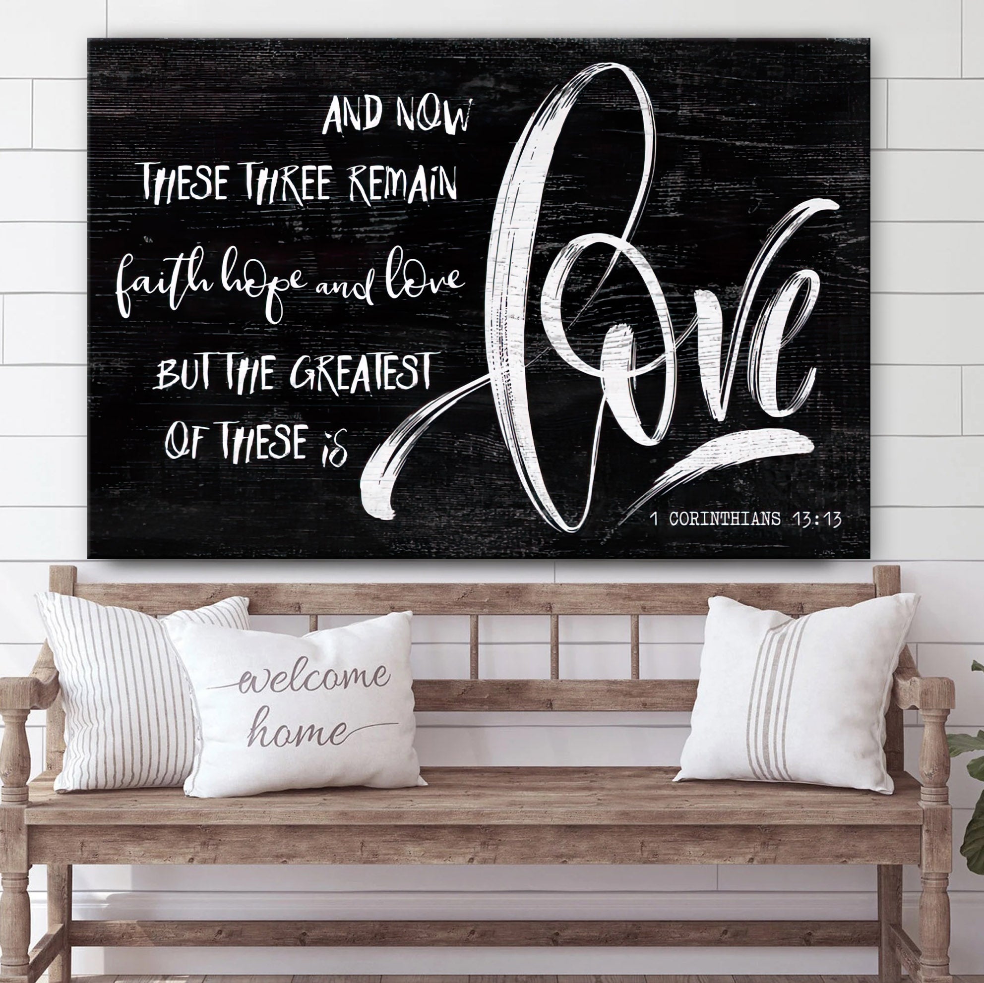 Faith Hope And Love Hanging Canvas - 1 Corinthians 13 13 Wall Art