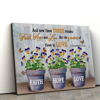 Faith Hope And Love Hanging On Poster - 1 Corinthians 13 13 Decor Wall Art
