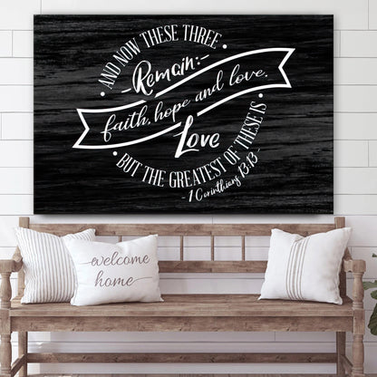 Faith Hope And Love Wall Art Canvas - 1 Corinthians 13 13 Hanging Decor #3