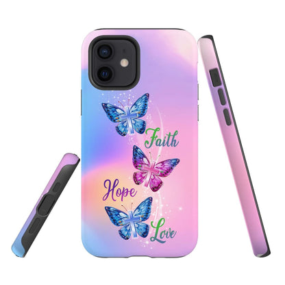 Faith Hope Love Butterfly Christian Phone Case - Scripture Phone Cases - Iphone Cases Christian