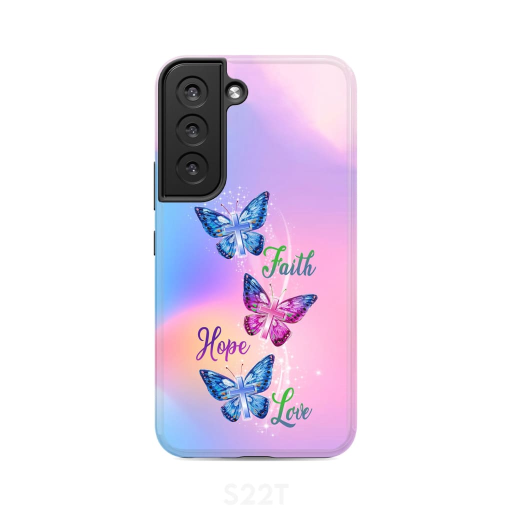 Faith Hope Love Butterfly Christian Phone Case - Scripture Phone Cases - Iphone Cases Christian