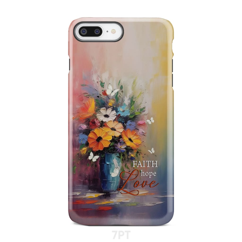 Faith Hope Love Butterfly Vase With Flowers Phone Case - Bible Verse IPhone & Samsung Cases