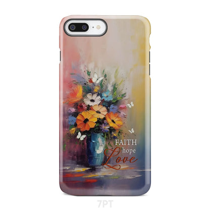 Faith Hope Love Butterfly Vase With Flowers Phone Case - Bible Verse IPhone & Samsung Cases