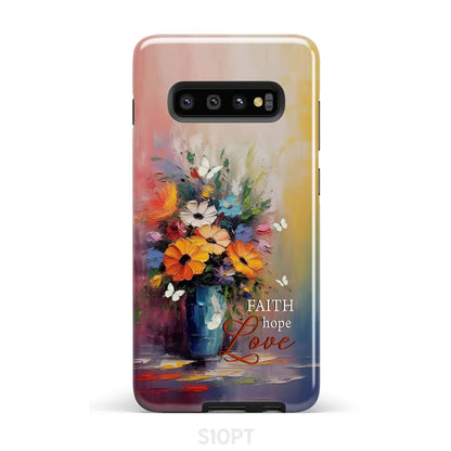 Faith Hope Love Butterfly Vase With Flowers Phone Case - Bible Verse IPhone & Samsung Cases