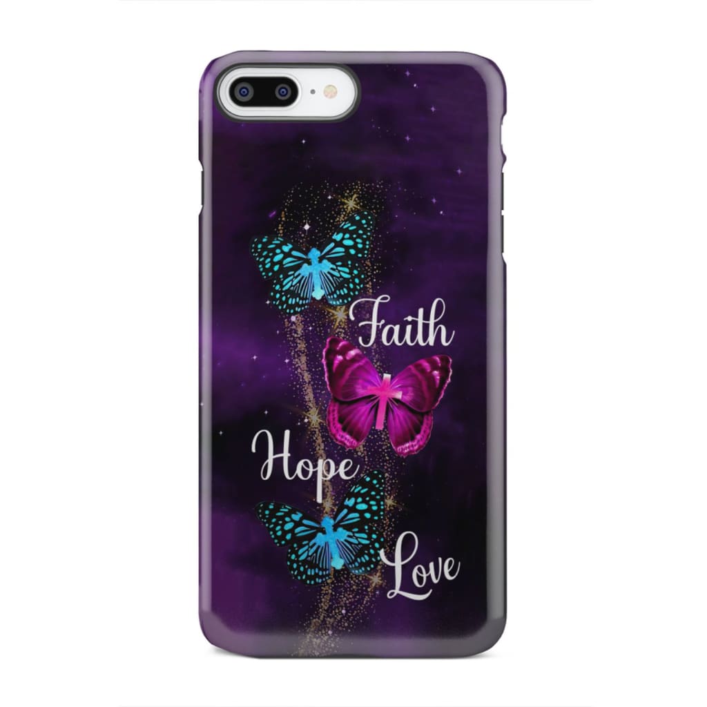 Faith Hope Love Butterfly With Cross Christian Phone Case - Bible Verse Phone Cases Samsung